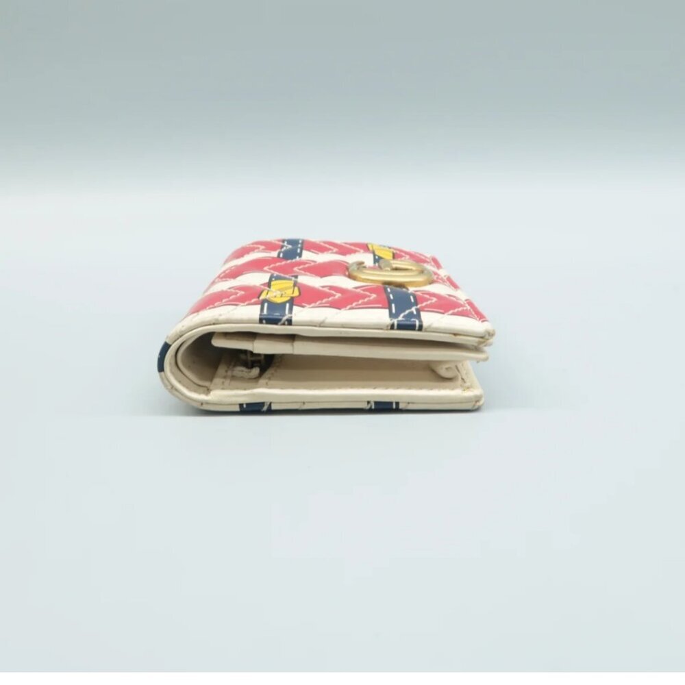 100% Authentic GUCCI White&Red Trompe L'Oeil Leather Wallet - Picture 4 of 12